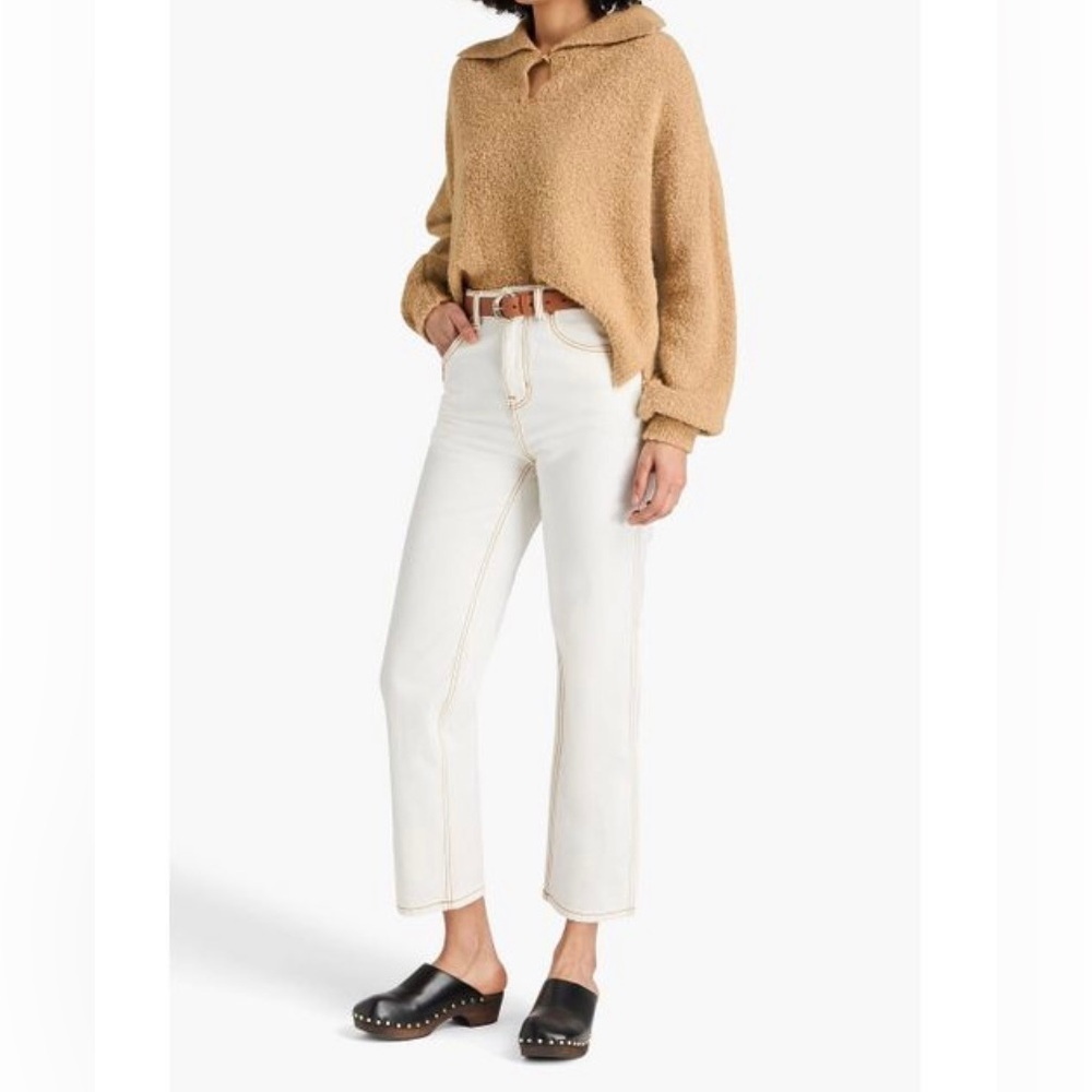 Tory Burch Women's White High-rise Straight-leg Jeans Size 29